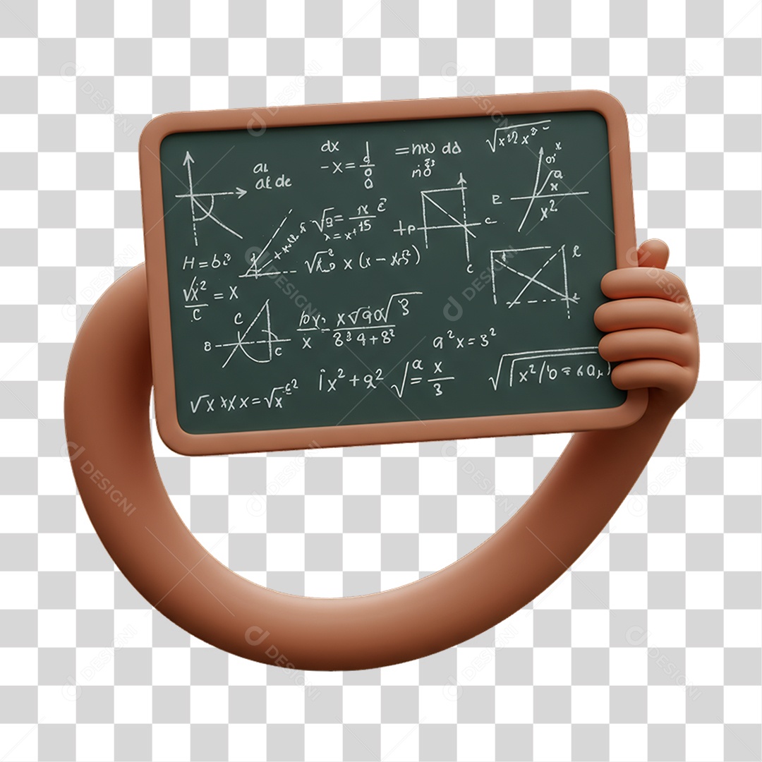 Elemento 3D Mão Segurando um Quadro PNG Transparente