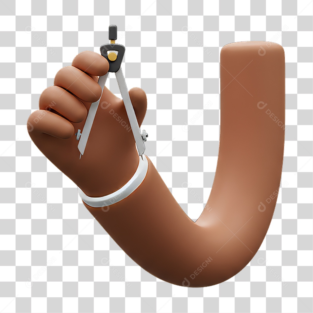 Elemento 3D Mão Segurando um Medidor PNG Transparente