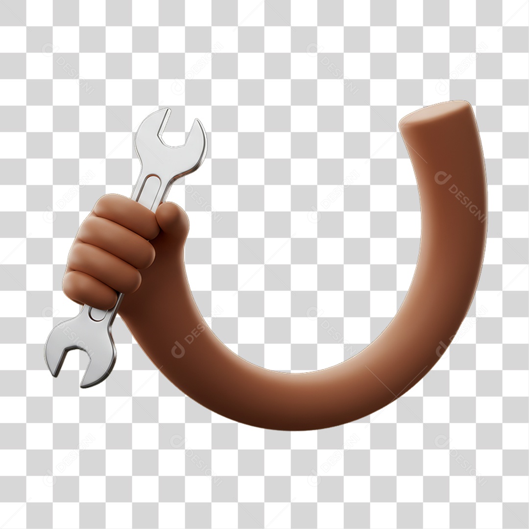 Elemento 3D Mão Segurando uma Chave PNG Transparente