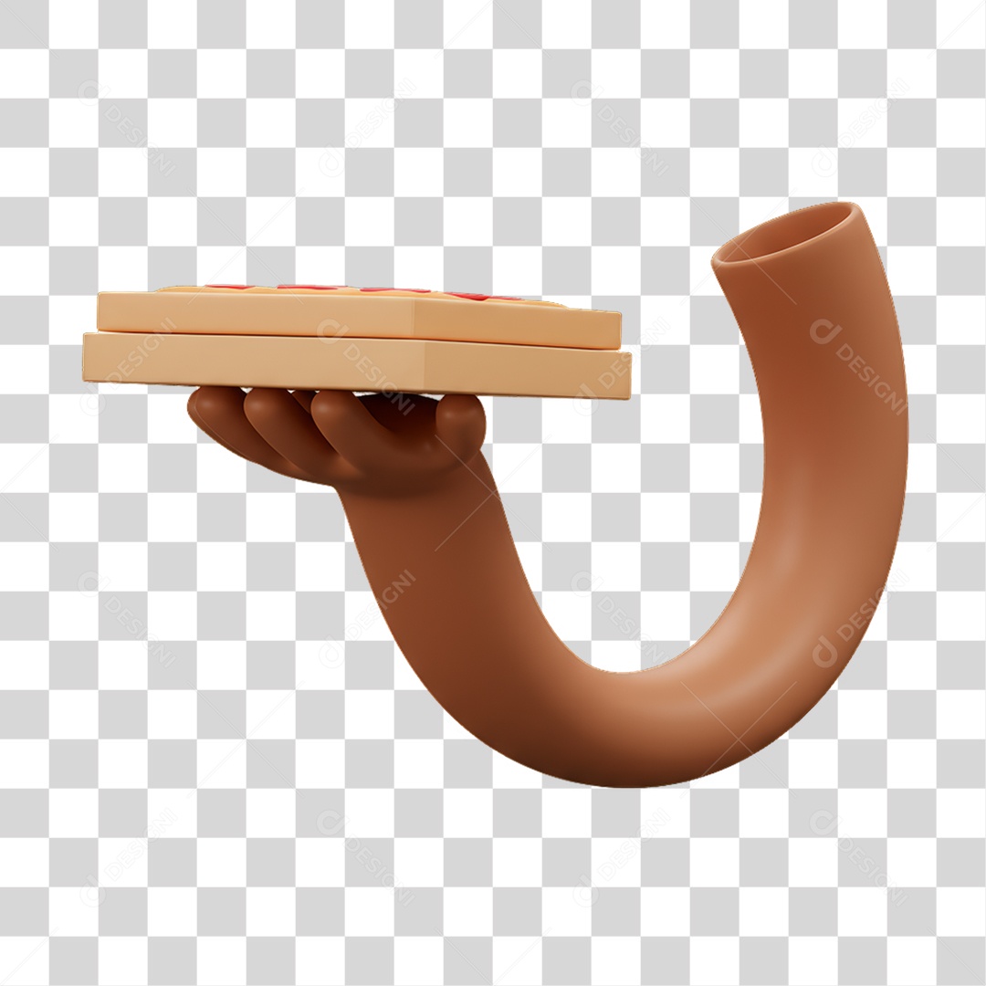 Elemento 3D Mão Segurando uma Pizza PNG Transparente