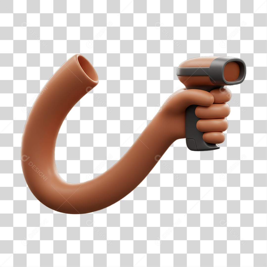 Elemento 3D Mão Segurando um Medidor PNG Transparente