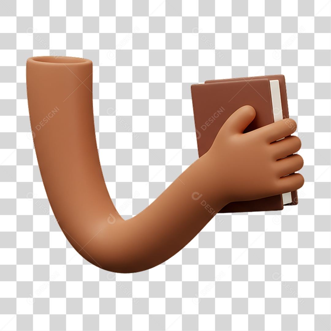 Elemento 3D Mão Segurando um Livro PNG Transparente