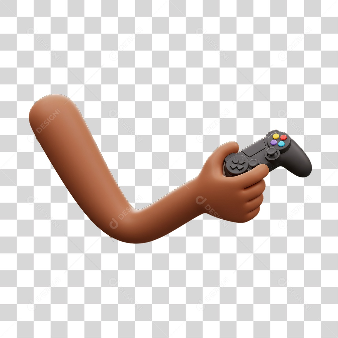 Elemento 3D Mão Segurando um Controle PNG Transparente