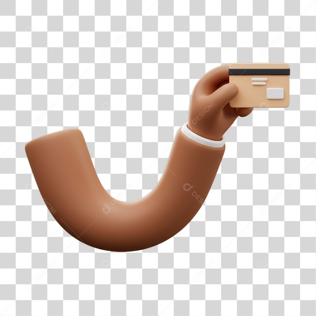 Elemento 3D Mão Segurando um Catão PNG Transparente