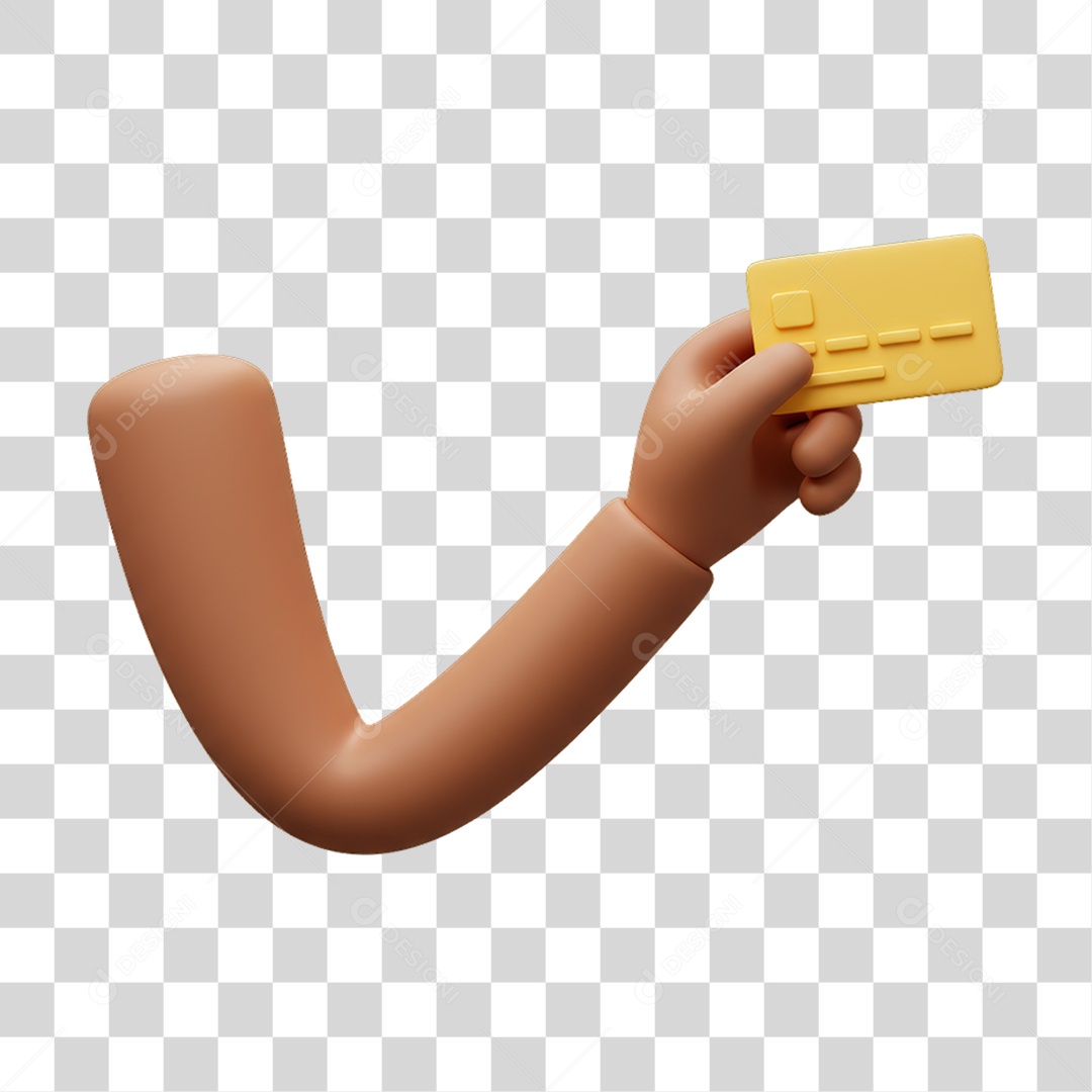 Elemento 3D Mão Segurando uma Cartão PNG Transparente
