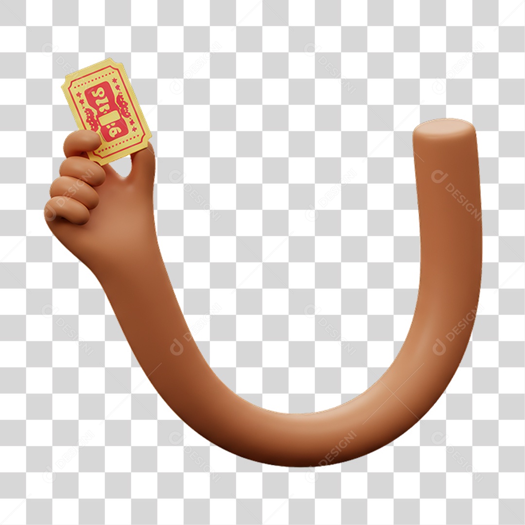 Elemento 3D Mão Segurando um Cartão PNG Transparente