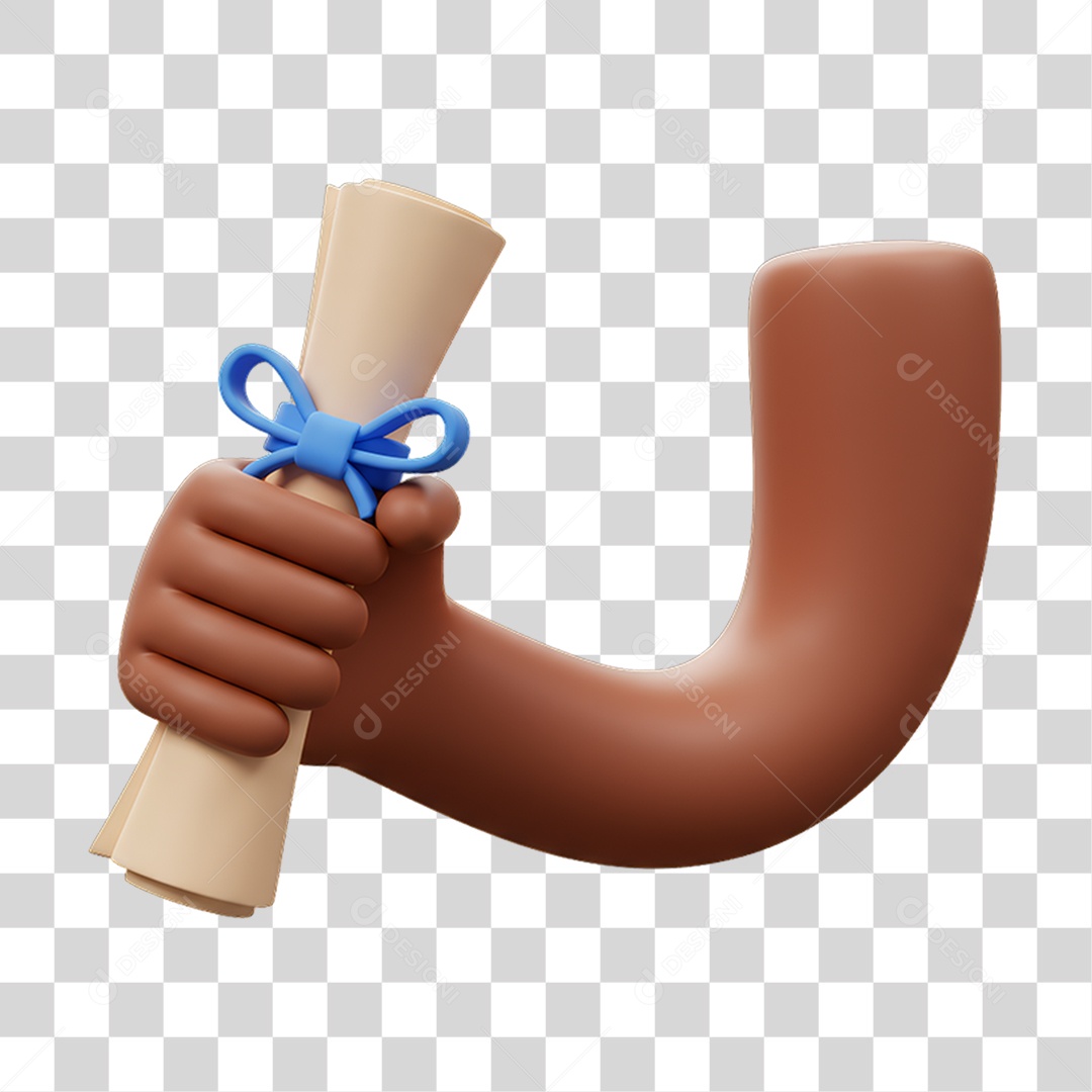 Elemento 3D Mão Segurando um Mapa PNG Transparente