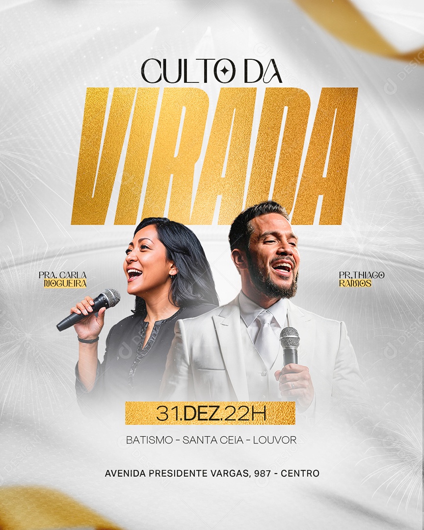 Gospel Culto da Virada 31 de Dezembro Social Media PSD Editável