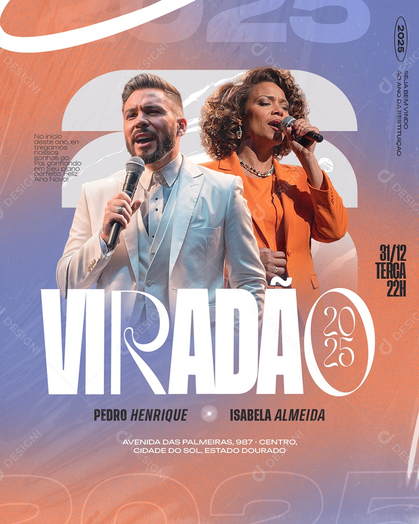 Gospel Culto Viradão Social Media PSD Editável