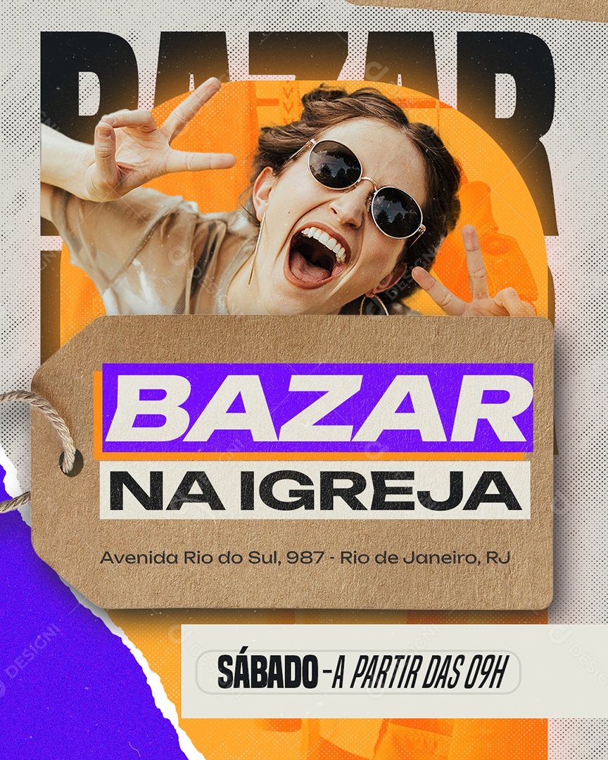 Gospel Bazar na Igreja Social Media PSD Editável