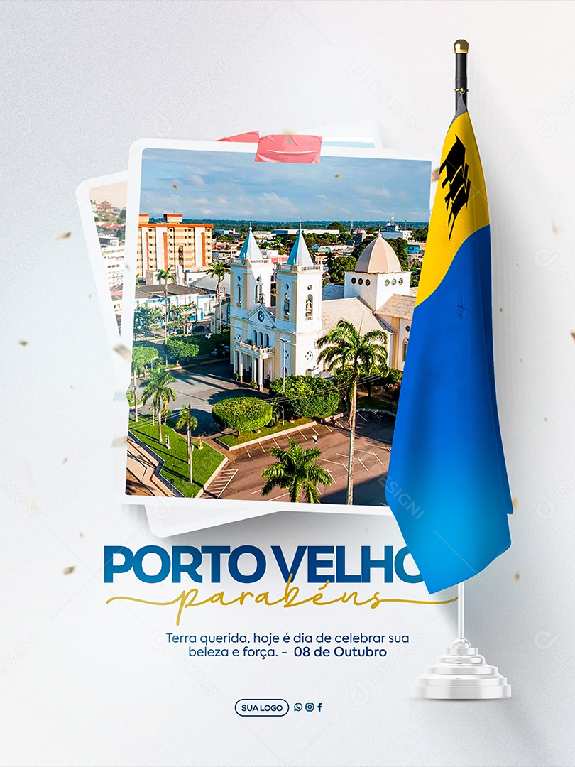 Aniversário de Porto Velho 02 de Outubro Parabéns Social Media PSD Editável