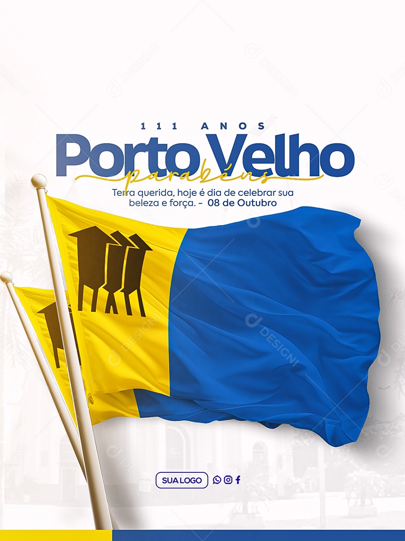 Aniversário de Porto Velho 02 de Outubro Parabéns Social Media PSD Editável