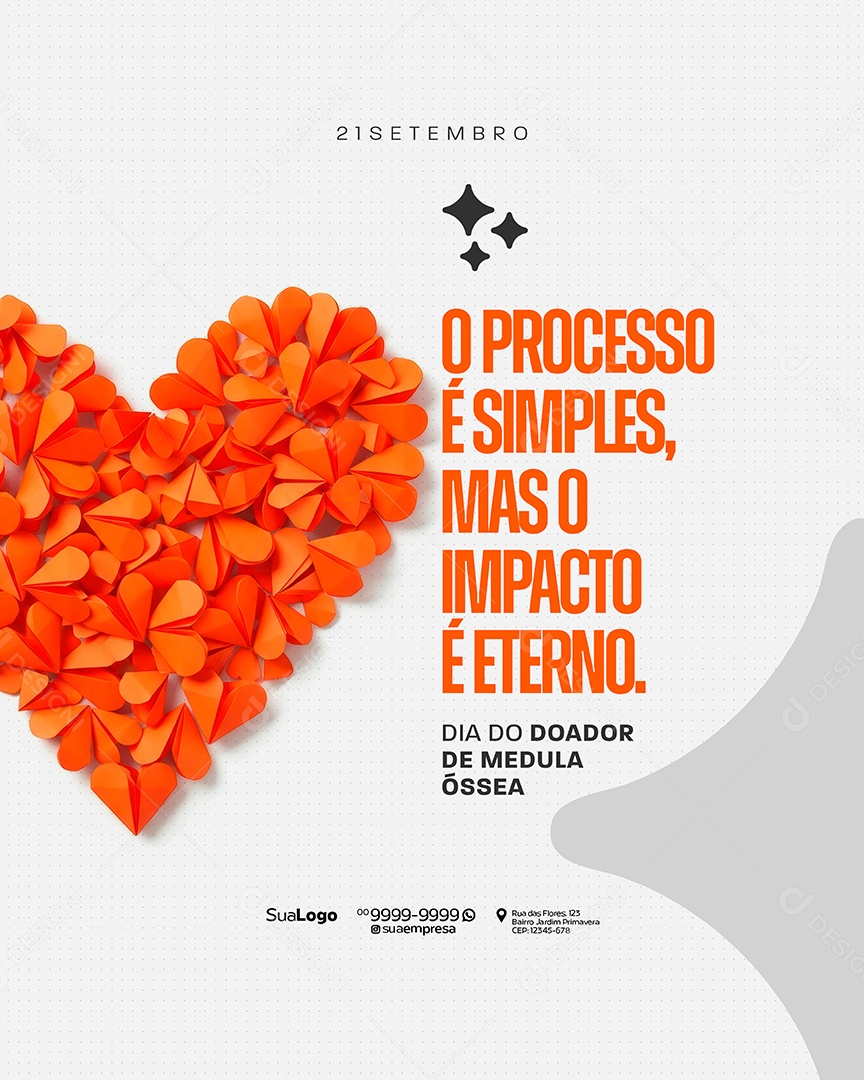 Dia do Doador de Medula Óssea 21 de Setembro Social Media PSD Editável