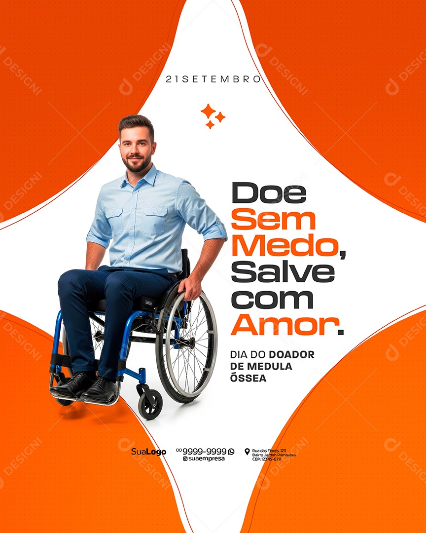 Dia do Doador de Medula Óssea 21 de Setembro Social Media PSD Editável