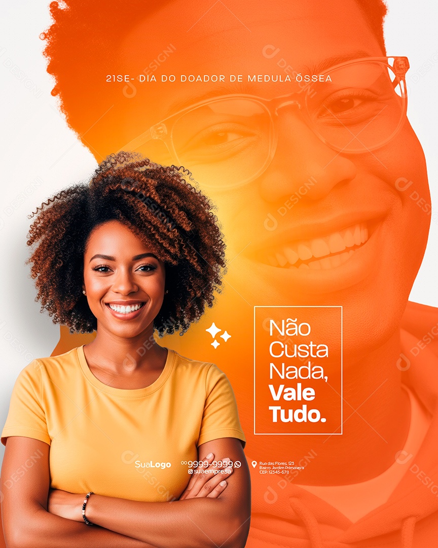 Dia do Doador de Medula Óssea 21 de Setembro Social Media PSD Editável