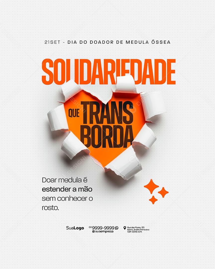 Dia do Doador de Medula Óssea 21 de Setembro Social Media PSD Editável