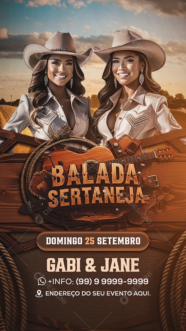Flyer Balada Sertaneja Story Social Media PSD Editavel