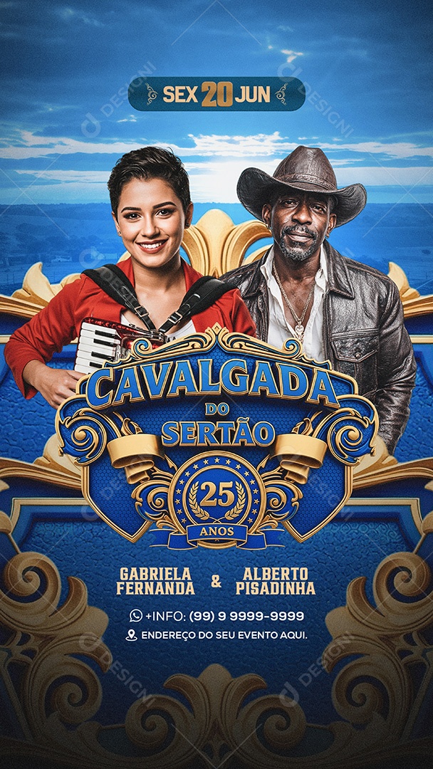 Flyer Cavalgada do Sertão Story Social Media PSD Editavel