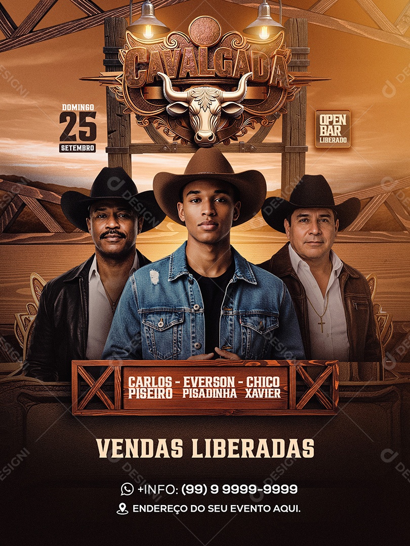 Flyer Cavalgada Feed Social Media PSD Editavel