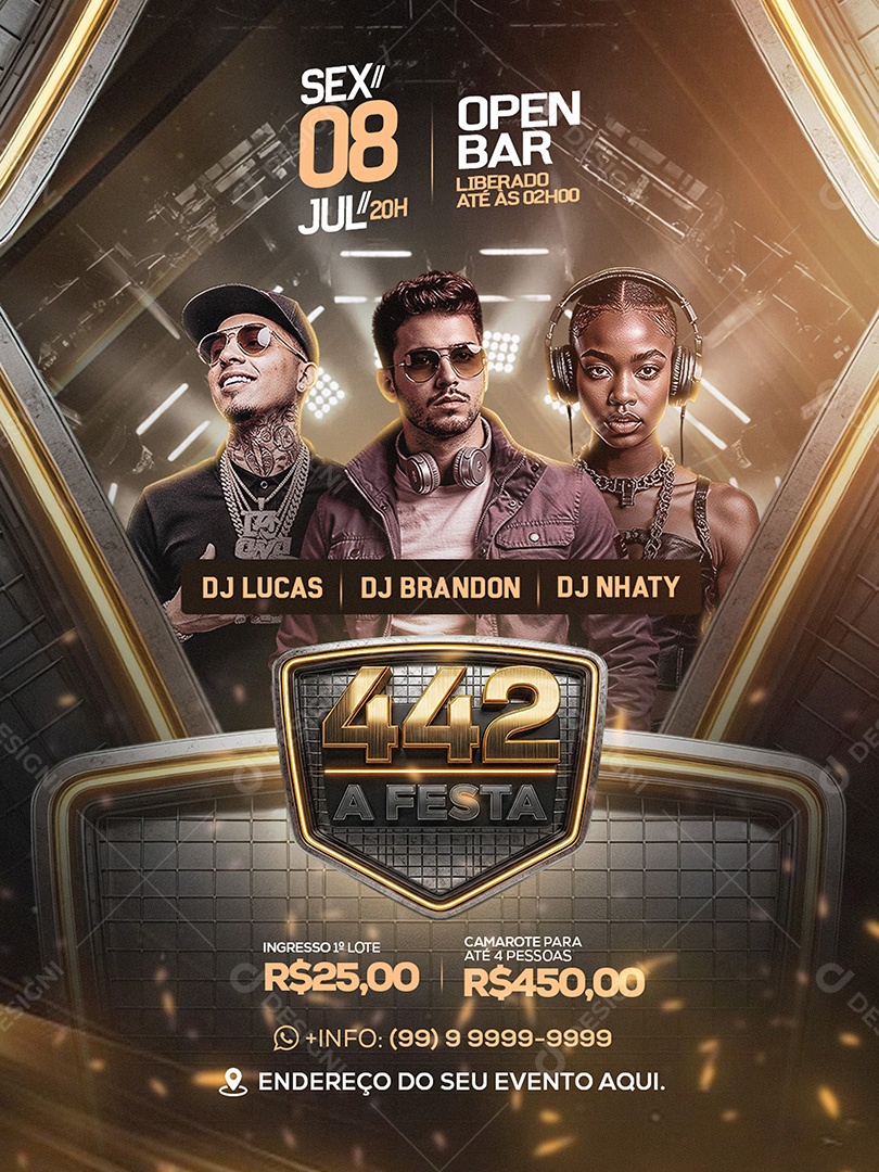 Flyer Feed 442 a Festa Social Media PSD Editável