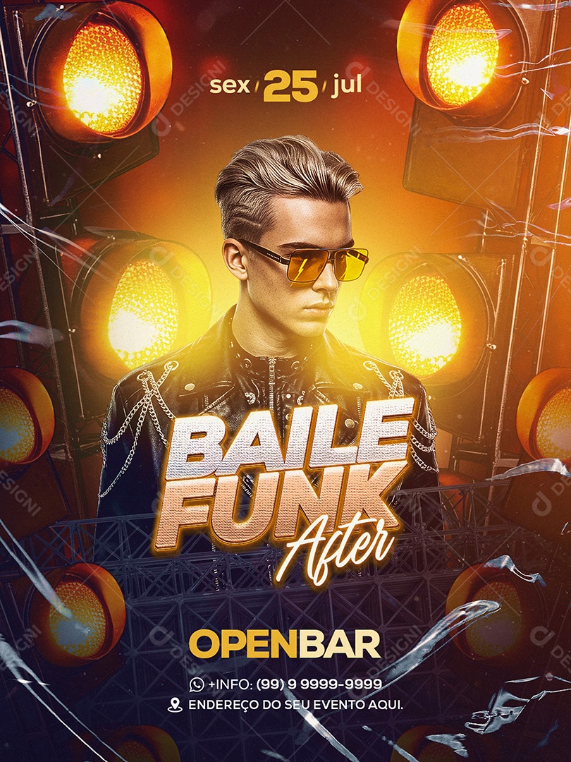 Flyer Feed Baile Funk Social Media PSD Editável