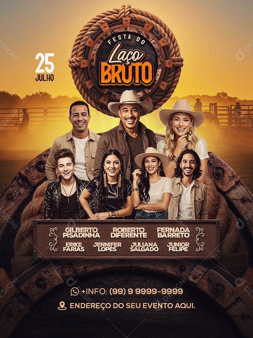 Flyer Festa do Laço Bruto Feed PSD Editavel