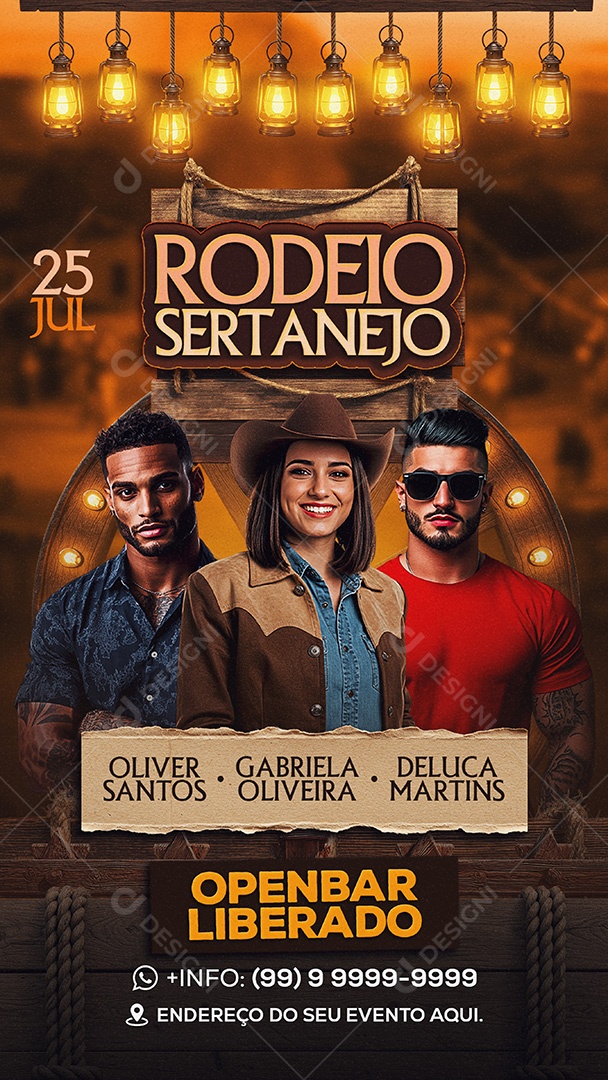 Flyer Rodeio Sertanejo Story PSD Editavel