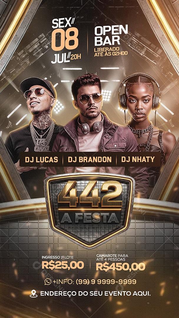 Flyer Story 442 a Festa Social Media PSD Editável