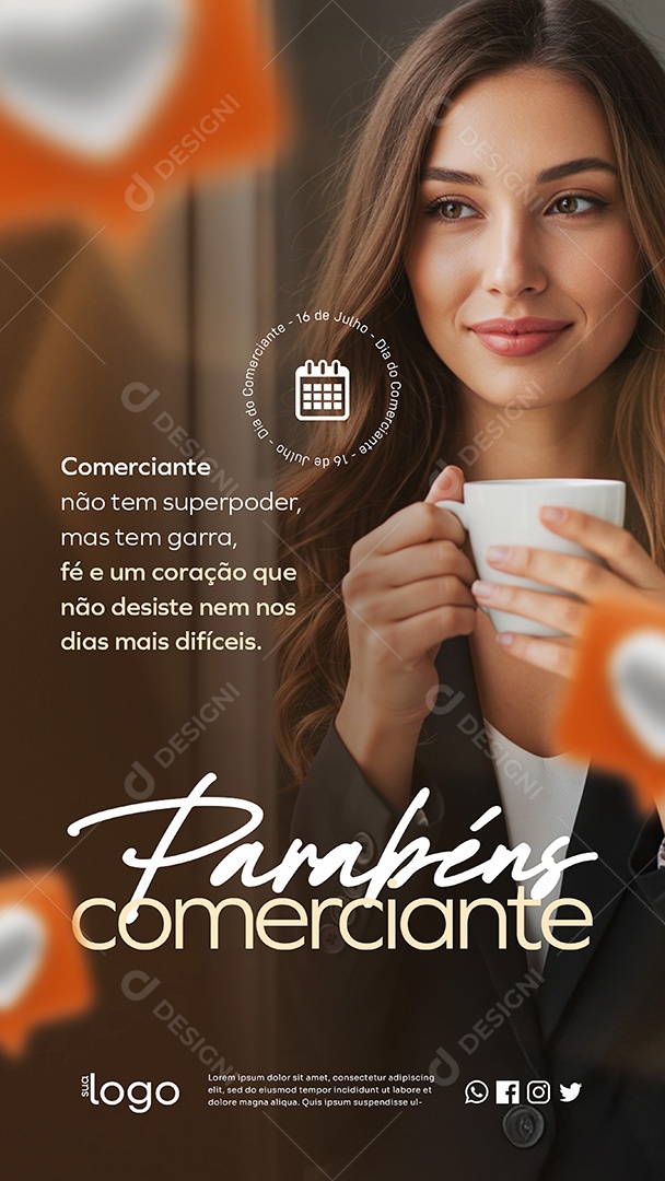 Post Dia do Comerciante Não Tem Super Poder Story Social Media PSD Editável