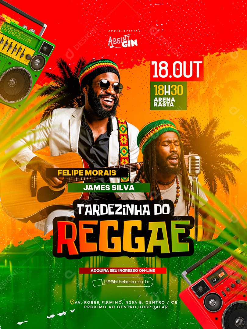 Flyer Próximos Shows Tardezinhha do Reggae Social Media PSD Editável