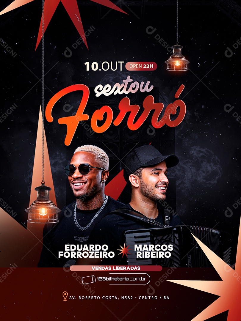 Flyer Sextou Forró Social Media PSD Editável