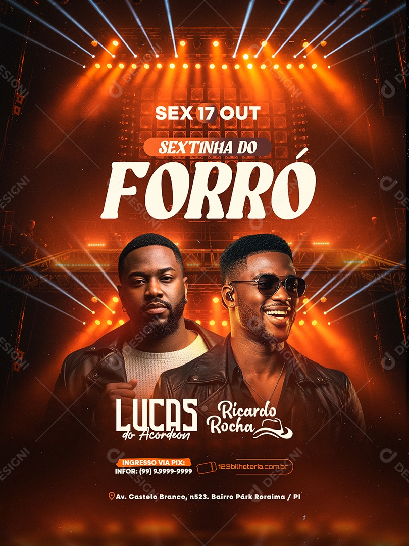 Flyer Sextinha do Forró Social Media PSD Editável