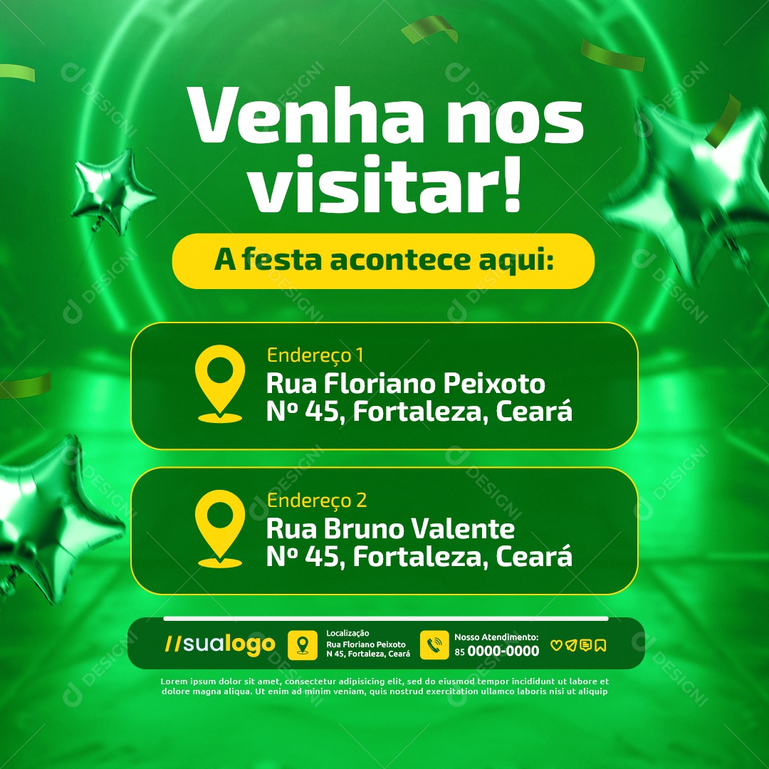 Promoção de Aniversário Supermercado Venha nos Visitar Social Media PSD Editável