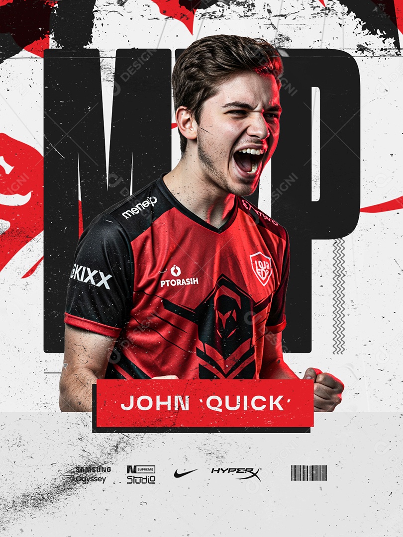 Esports MVP John Quick Social Media PSD Editável