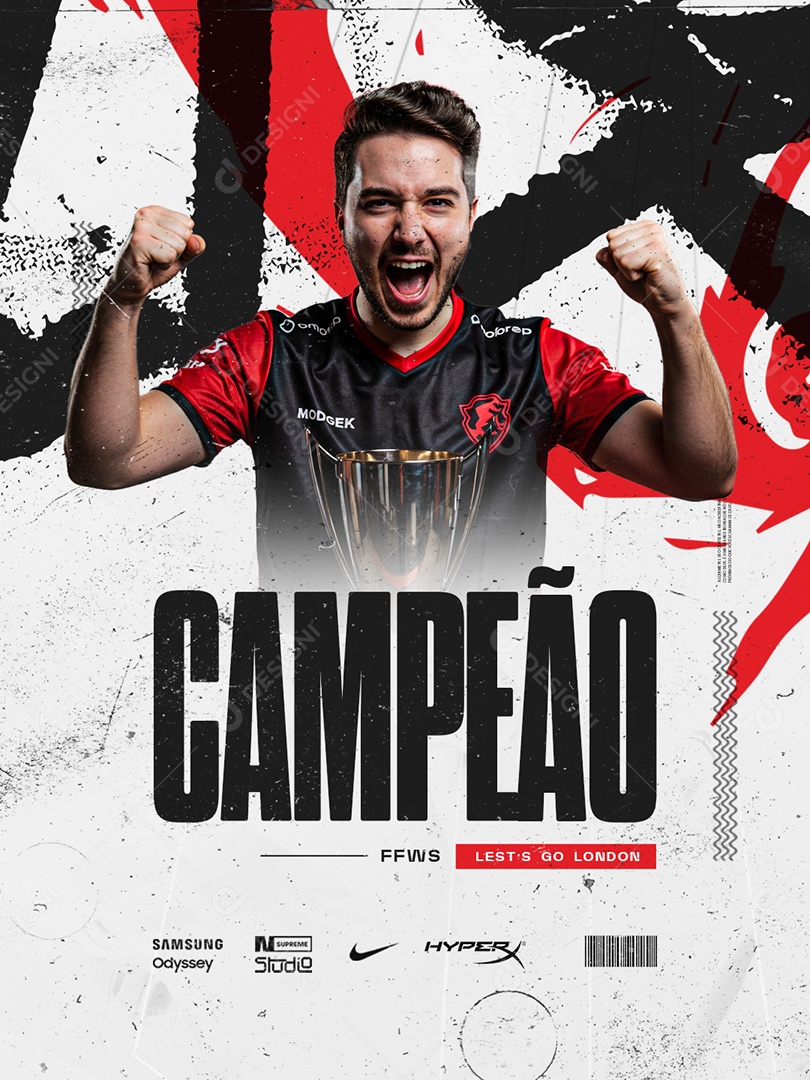 Esports Campeão FFWS Social Media PSD Editável