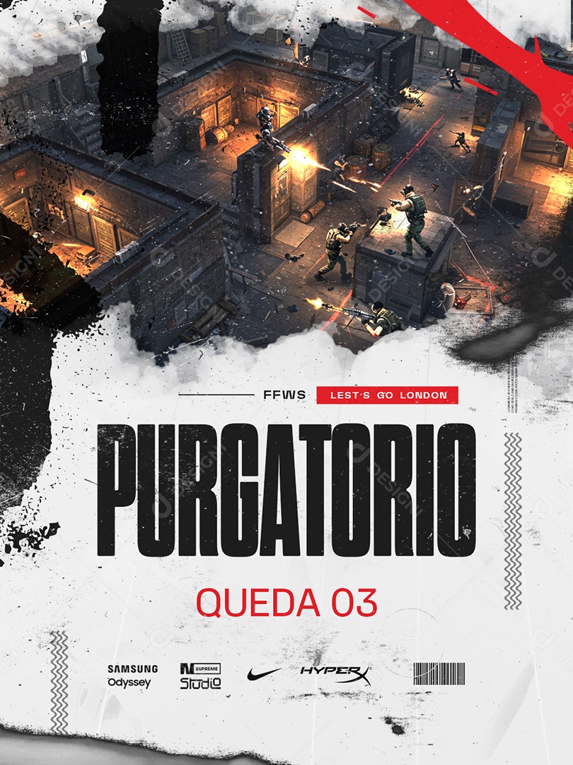 Esports Purgatorio Queda Três Social Media PSD Editável