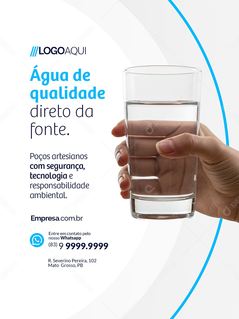 Poço Artesiano Água de Qualidade Direto da Fonte Social Media PSD Editável