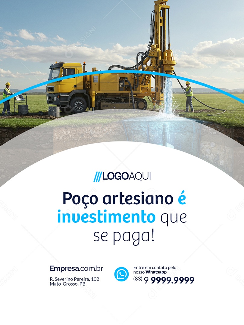 Poço Artesiano é Investimento Que Se Paga Social Media PSD Editável