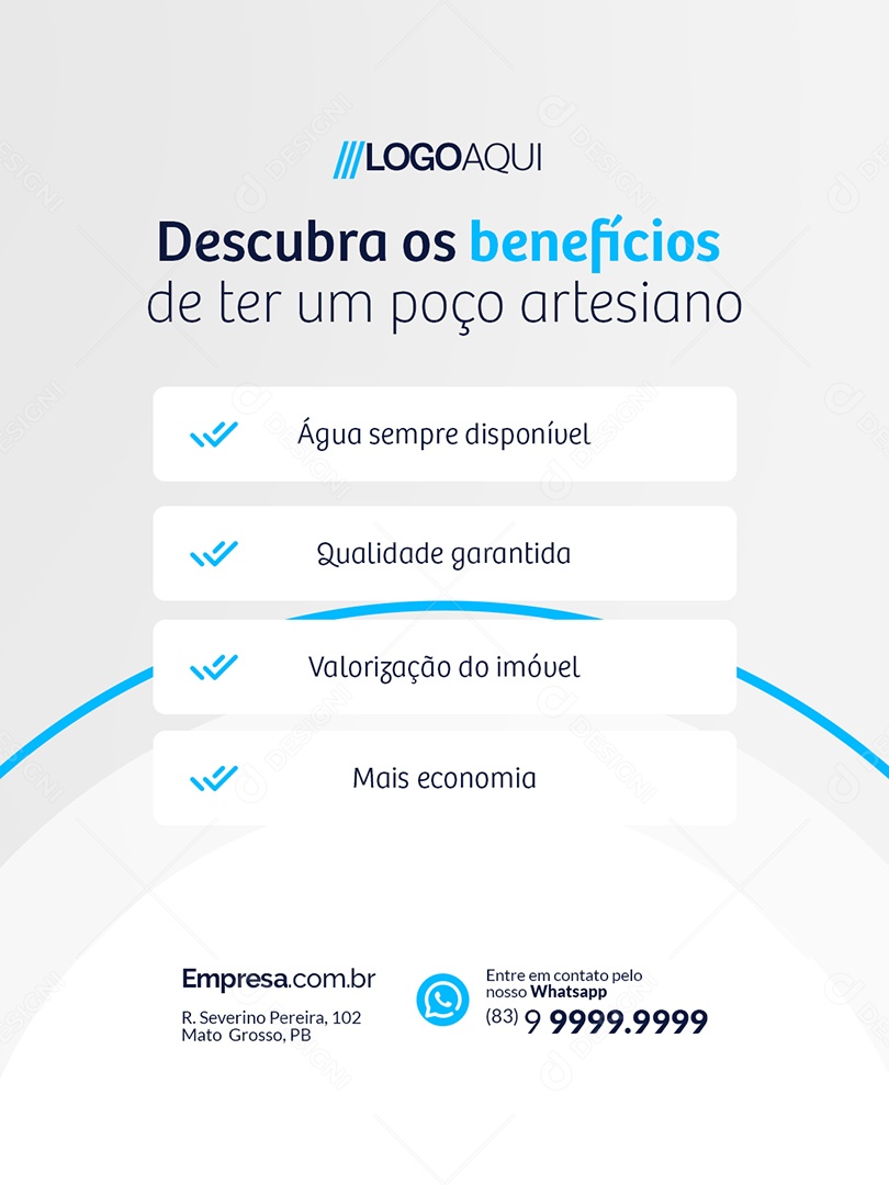 Descubra os Benefícios de Ter um Poço Artesiano Social Media PSD Editável
