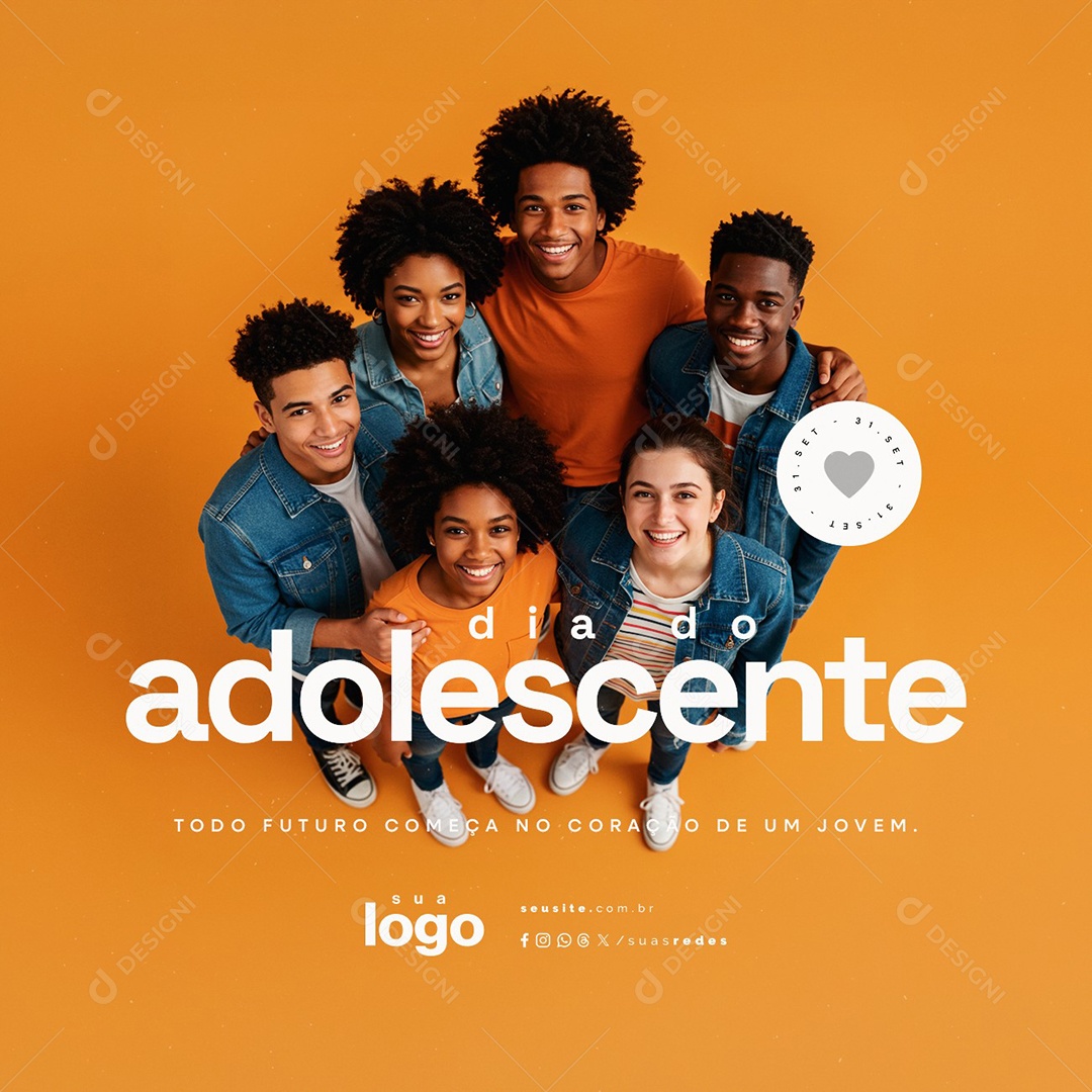 Dia do Adolescente 21 de Setembro Social Media PSD Editável