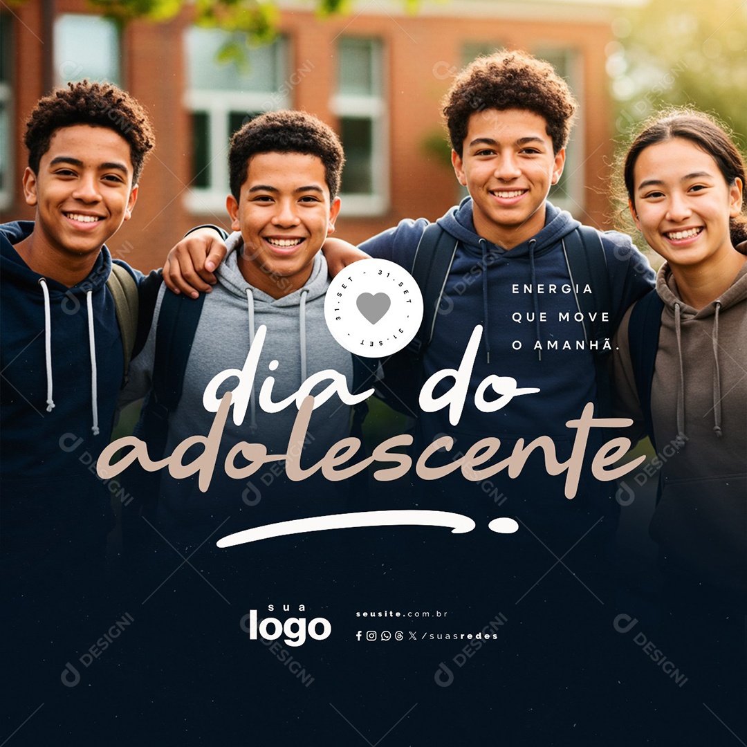 Dia do Adolescente 21 de Setembro Social Media PSD Editável