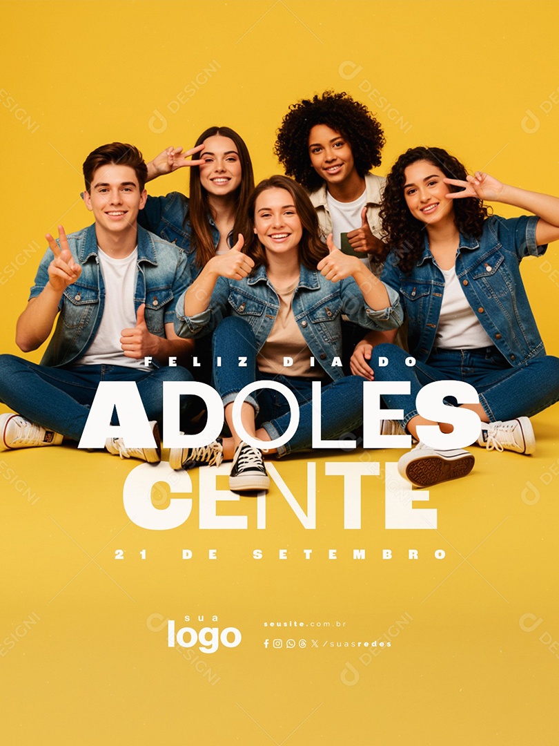 Feliz Dia do Adolescente 21 de Setembro Social Media PSD Editável