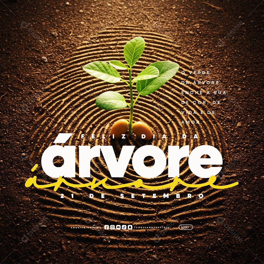 Feliz Dia da Árvore 21 de Setembro Social Media PSD Editável