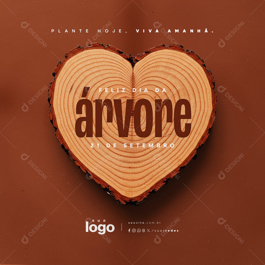 Feliz Dia da Árvore 21 de Setembro Plante Hoje Viva Amanhã Social Media PSD Editável