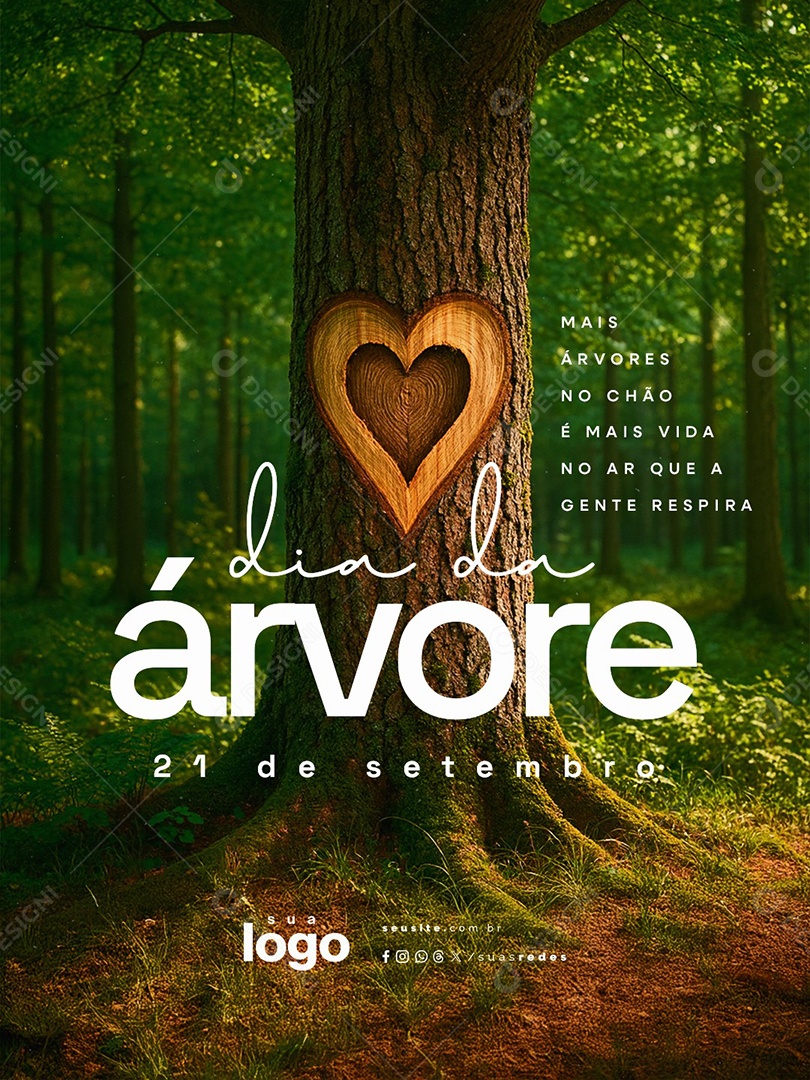 Dia da Árvore 21 de Setembro Mais Vida no Ar Social Media PSD Editável