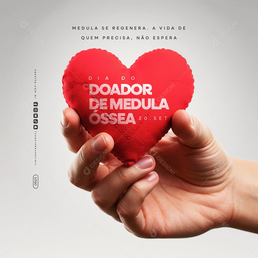 Dia do Doador de Medula Óssea 20 de Setembro Social Media PSD Editável