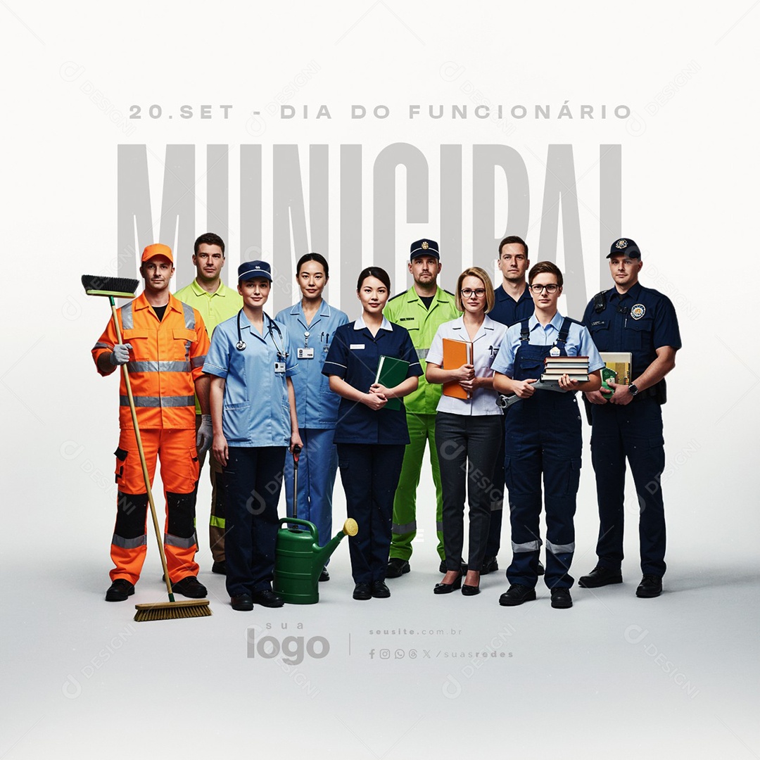 Dia do Funcionário Municipal 20 de Setembro Social Media PSD Editável