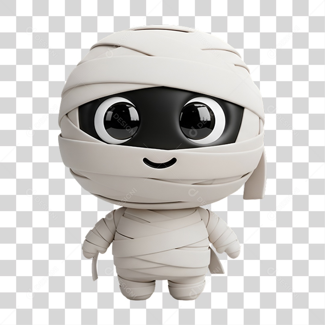 Personagem 3D de Halloween Múmia PNG Transparente