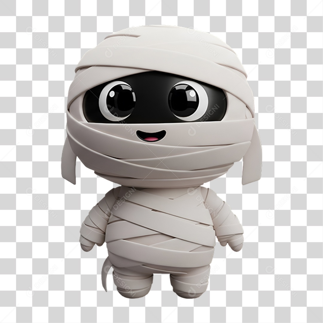 Personagem 3D de Halloween Múmia PNG Transparente