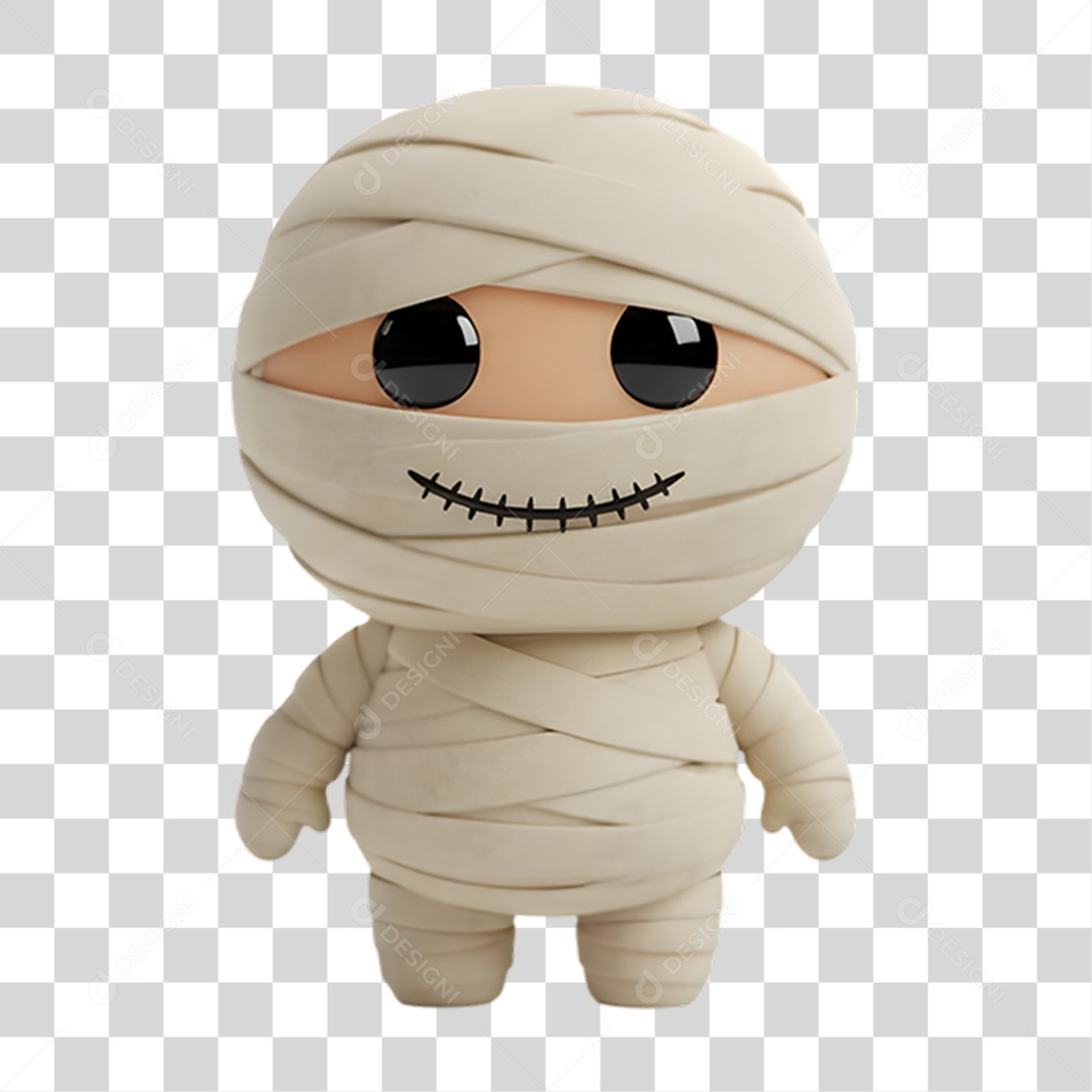 Personagem 3D de Halloween Múmia PNG Transparente